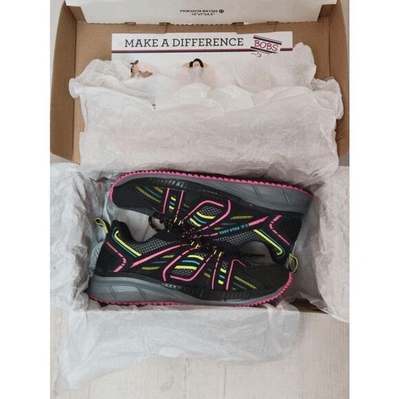 🇺🇸 US POLO ASSN Women’s Black Mesh Neon Pink Accent Athletic Sneakers SIZE 6.5 - Picture 9 of 15